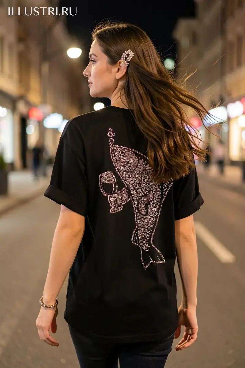 Визуализация Рыба с бокалом