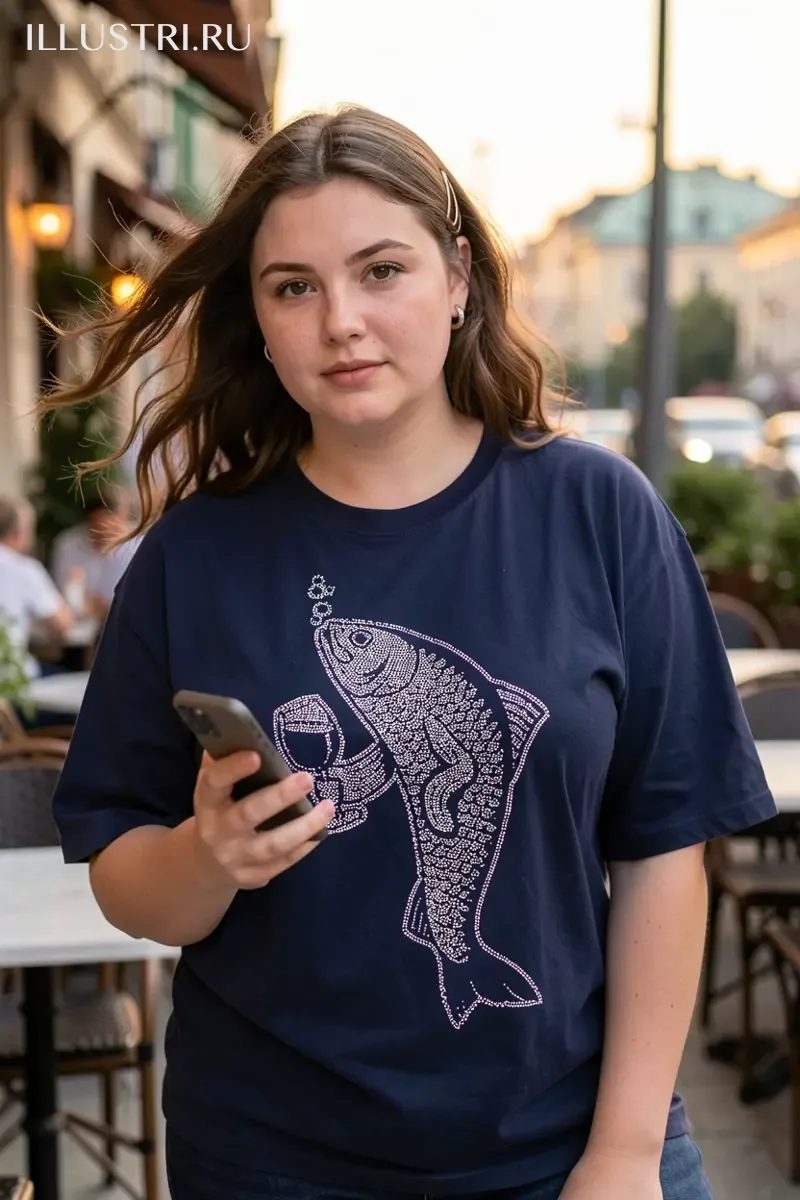 Визуализация Рыба с бокалом