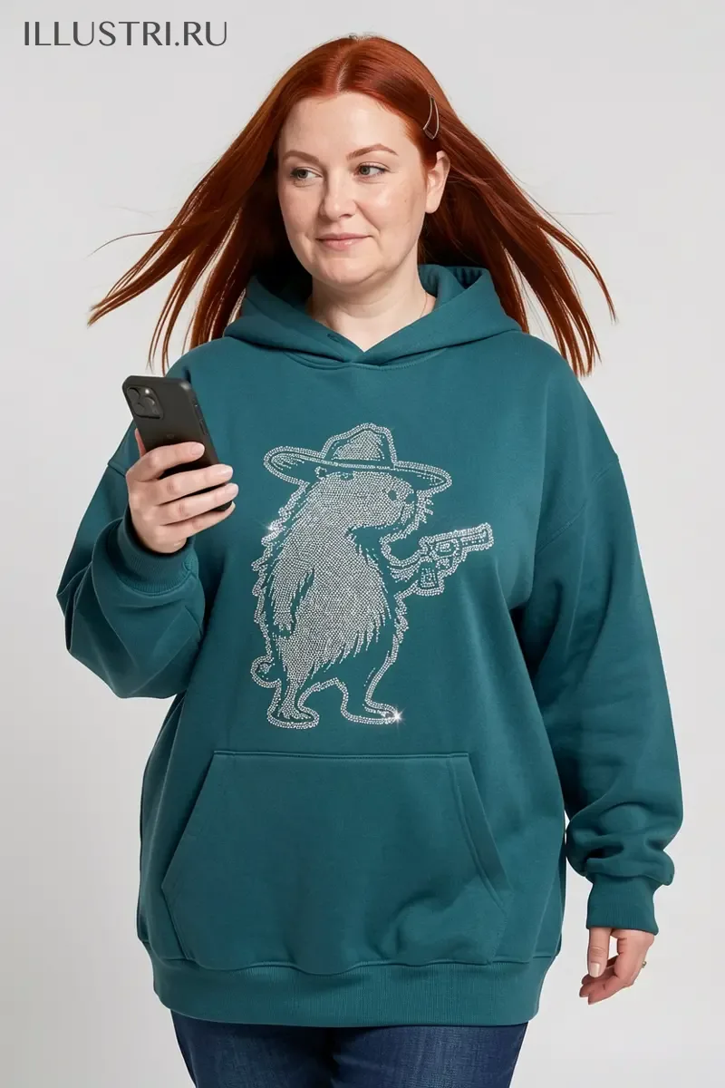 Визуализация Капибара с револьвером