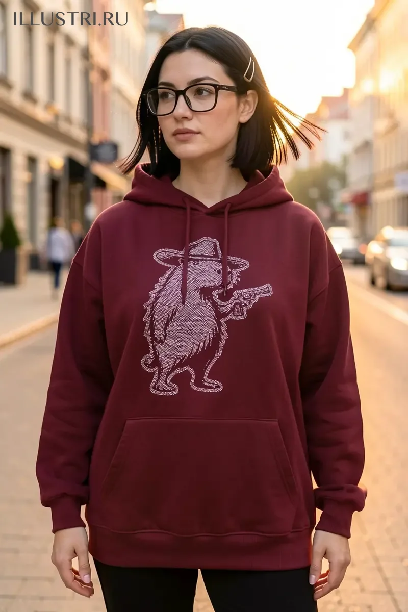 Визуализация Капибара с револьвером