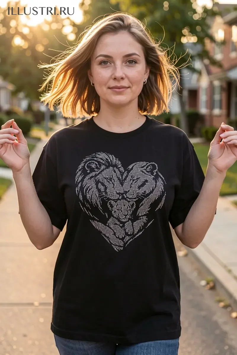 Визуализация Львиная семья сердечко