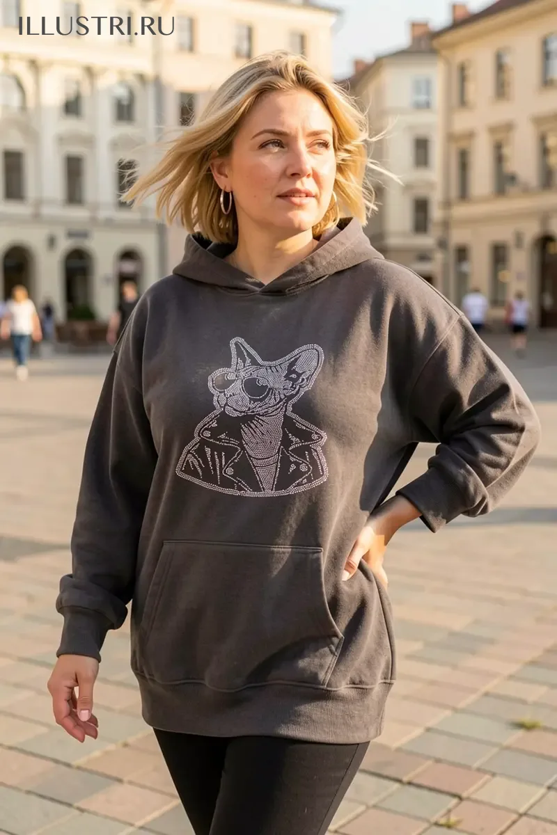 Визуализация Сфинкс в кожанке