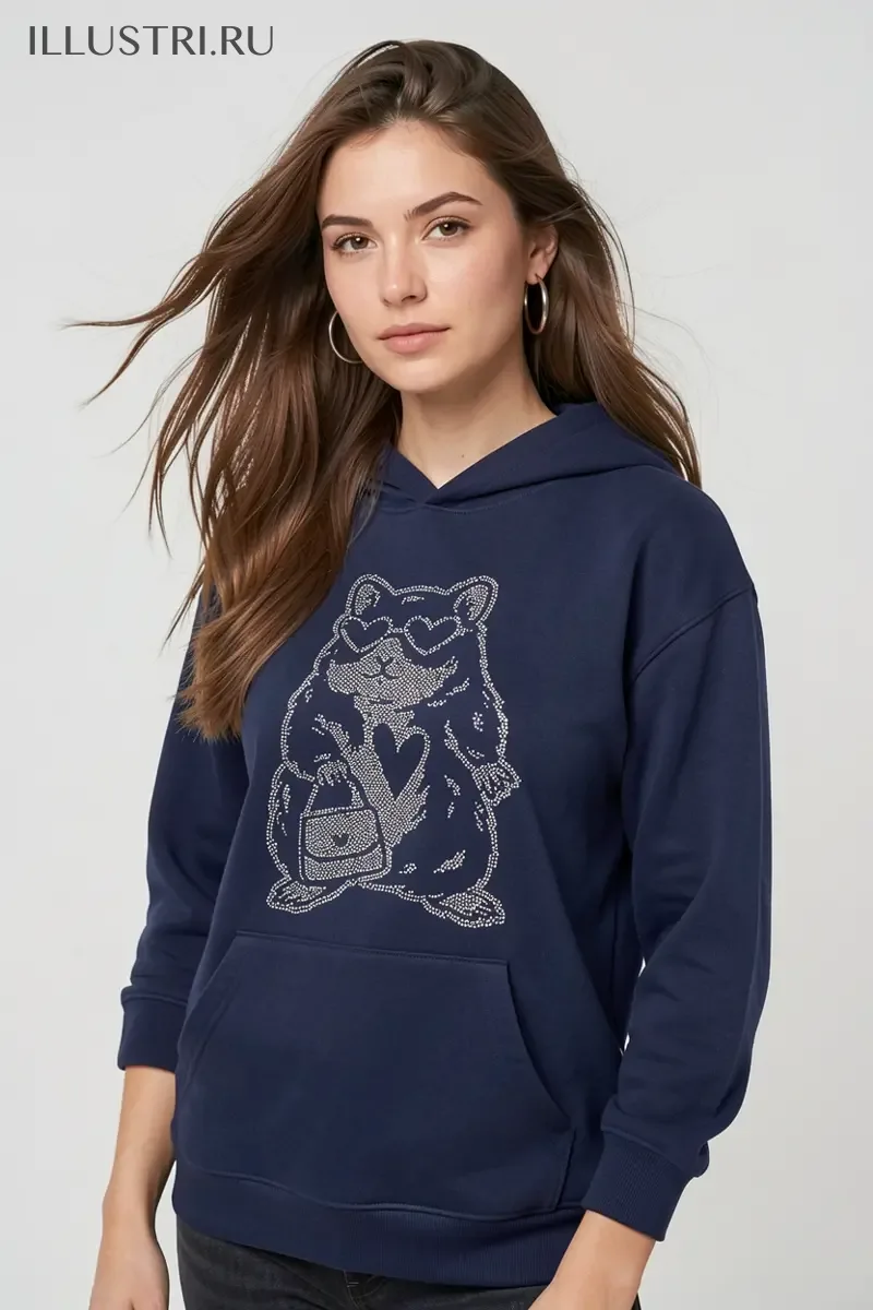 Визуализация Хомячок в очках-сердечках