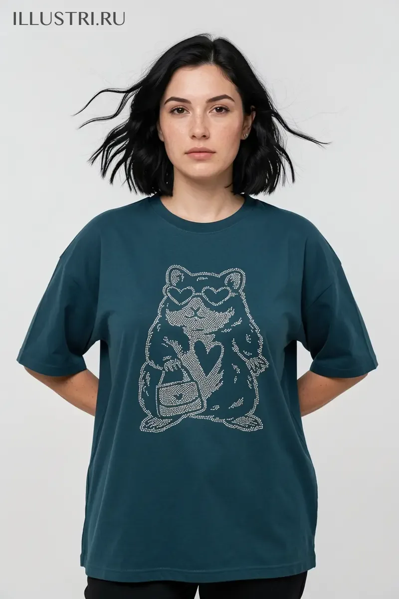 Визуализация Хомячок в очках-сердечках