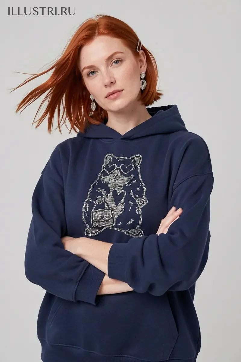 Визуализация Хомячок в очках-сердечках