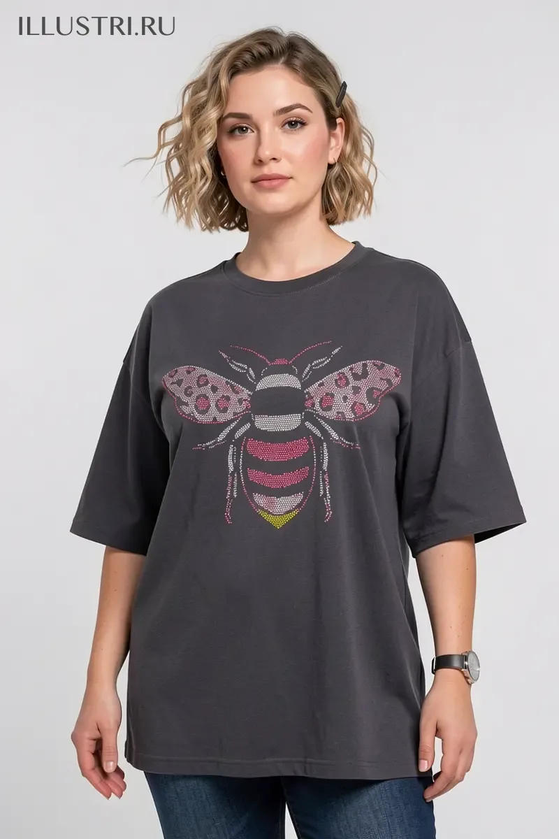 Визуализация Пчёлка с леопардовым розовым принтом