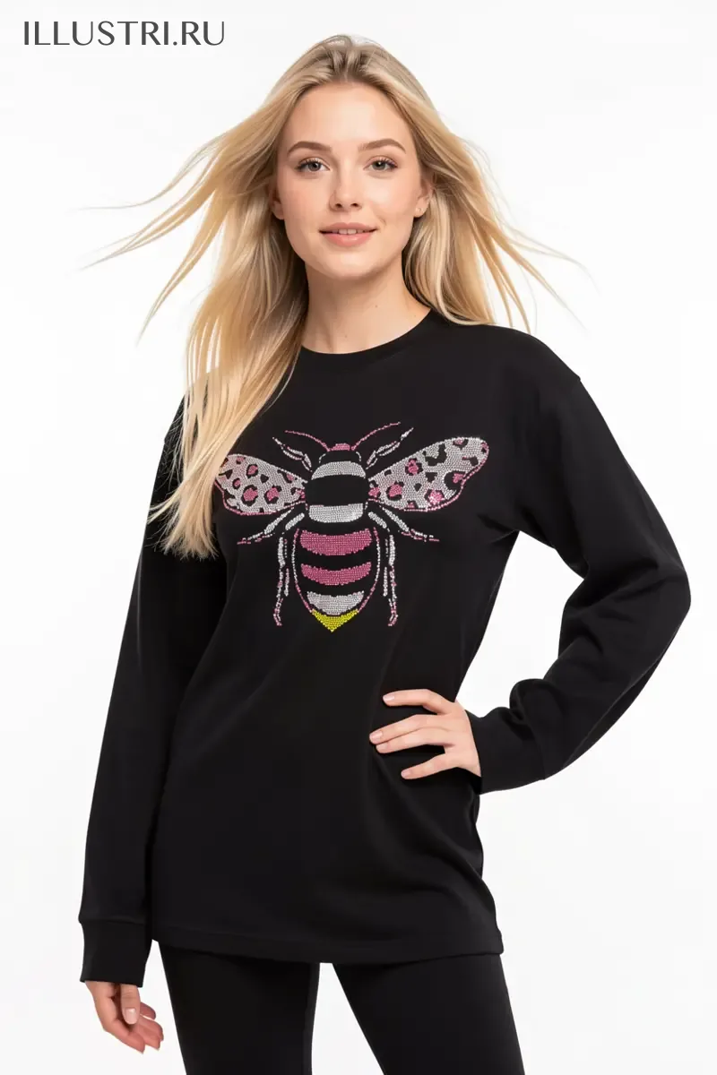 Визуализация Пчёлка с леопардовым розовым принтом