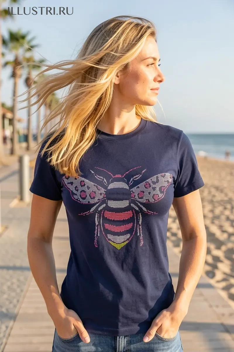 Визуализация Пчёлка с леопардовым розовым принтом