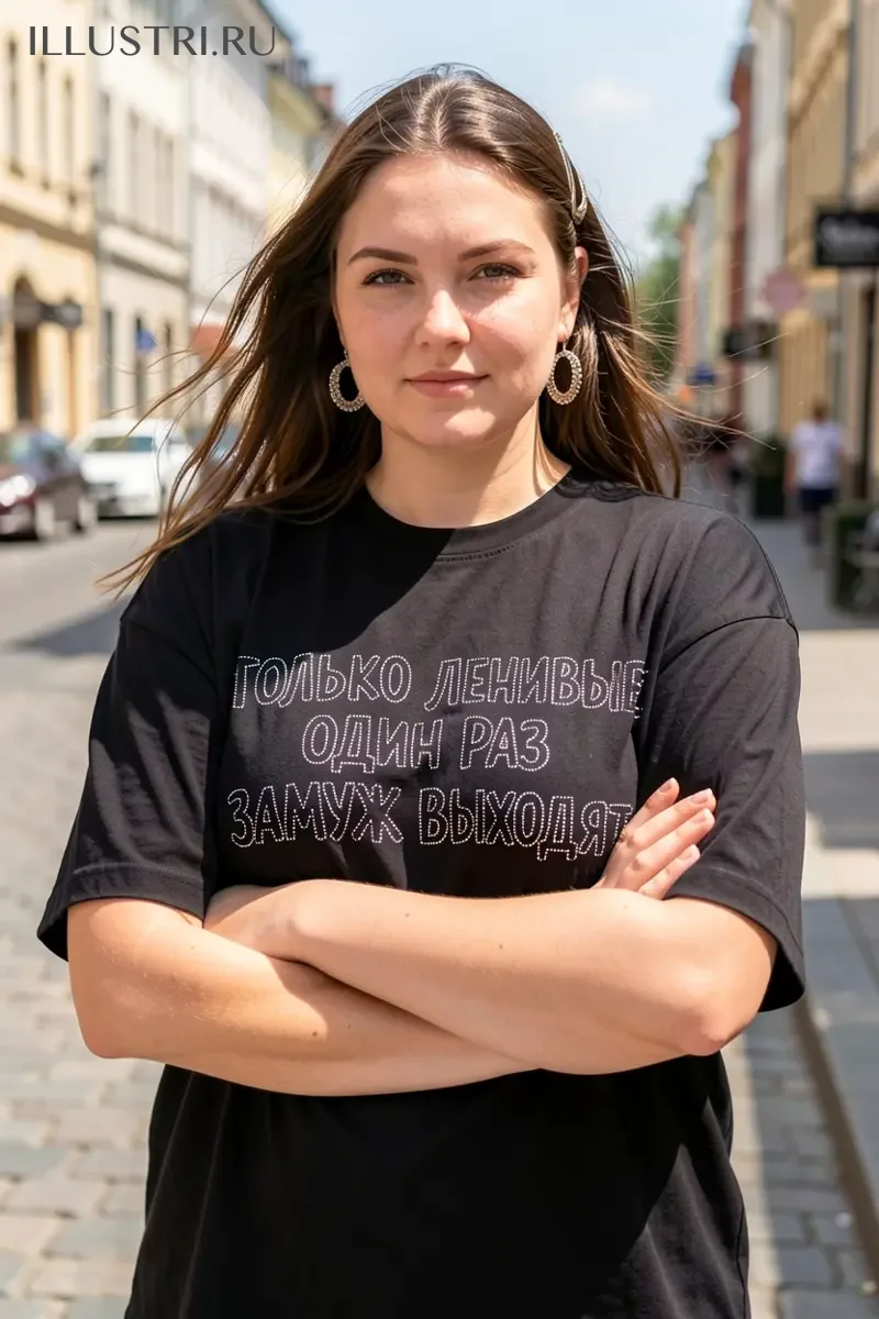 Визуализация Надпись - "Только ленивые один раз замуж выходят"