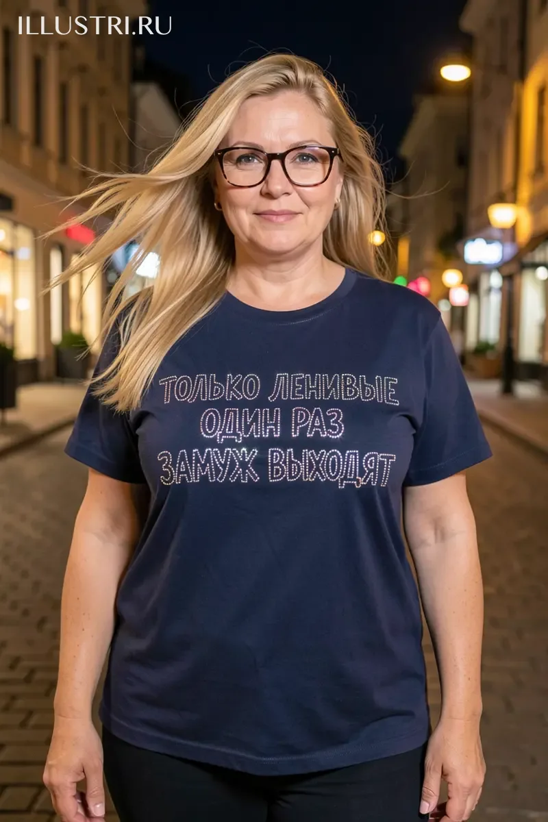 Визуализация Надпись - "Только ленивые один раз замуж выходят"