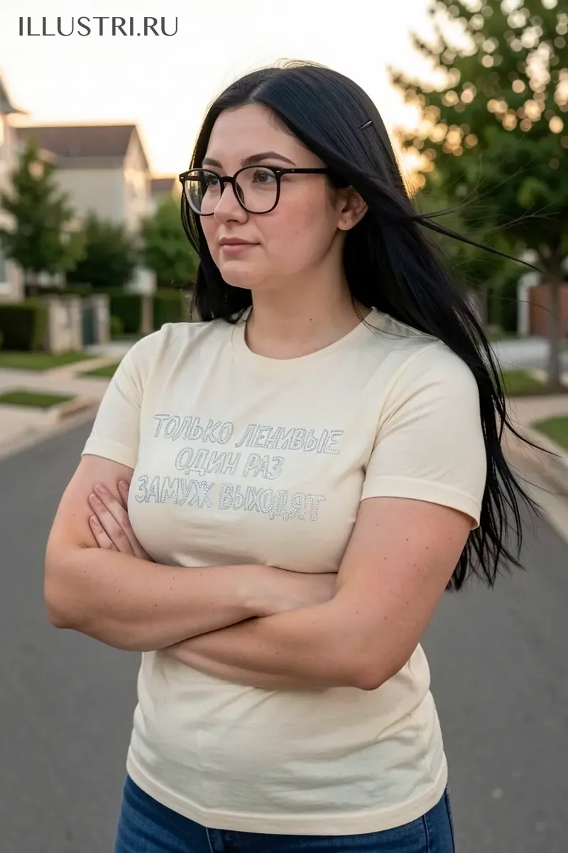 Визуализация Надпись - "Только ленивые один раз замуж выходят"