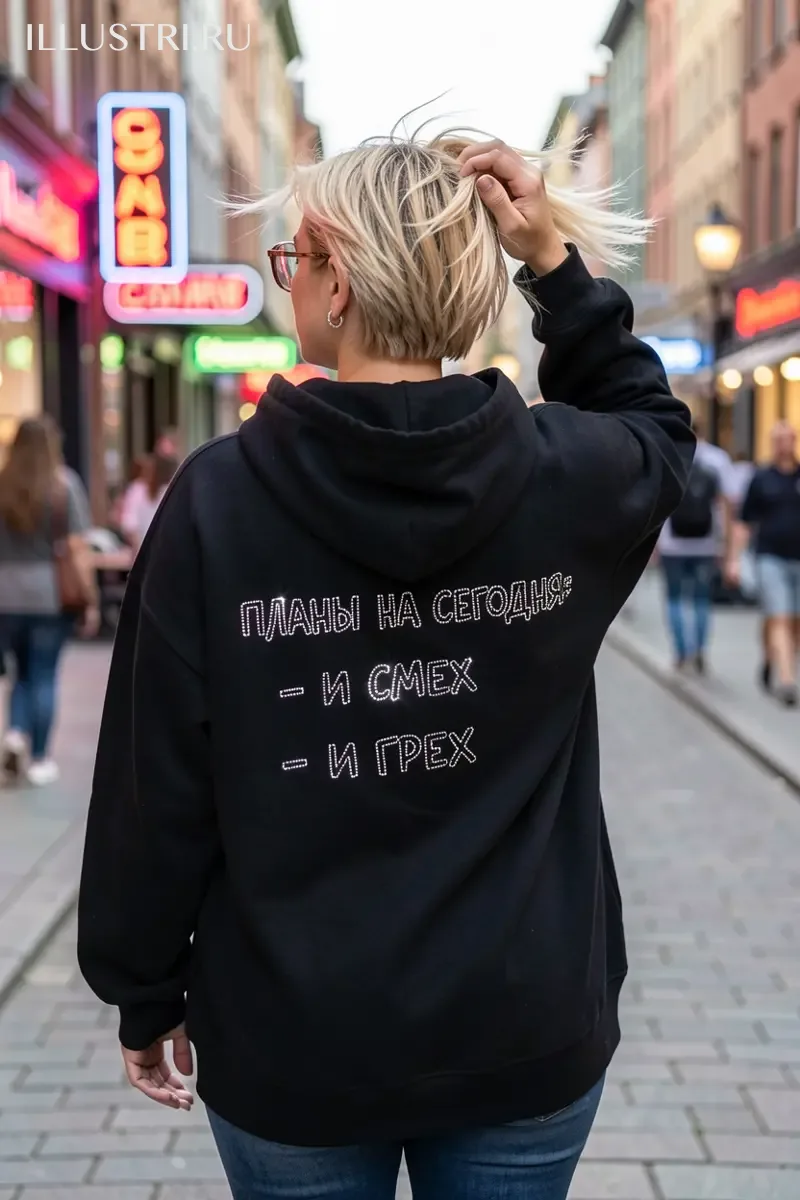 Визуализация Надпись - "Планы на сегодня: и смех и грех"