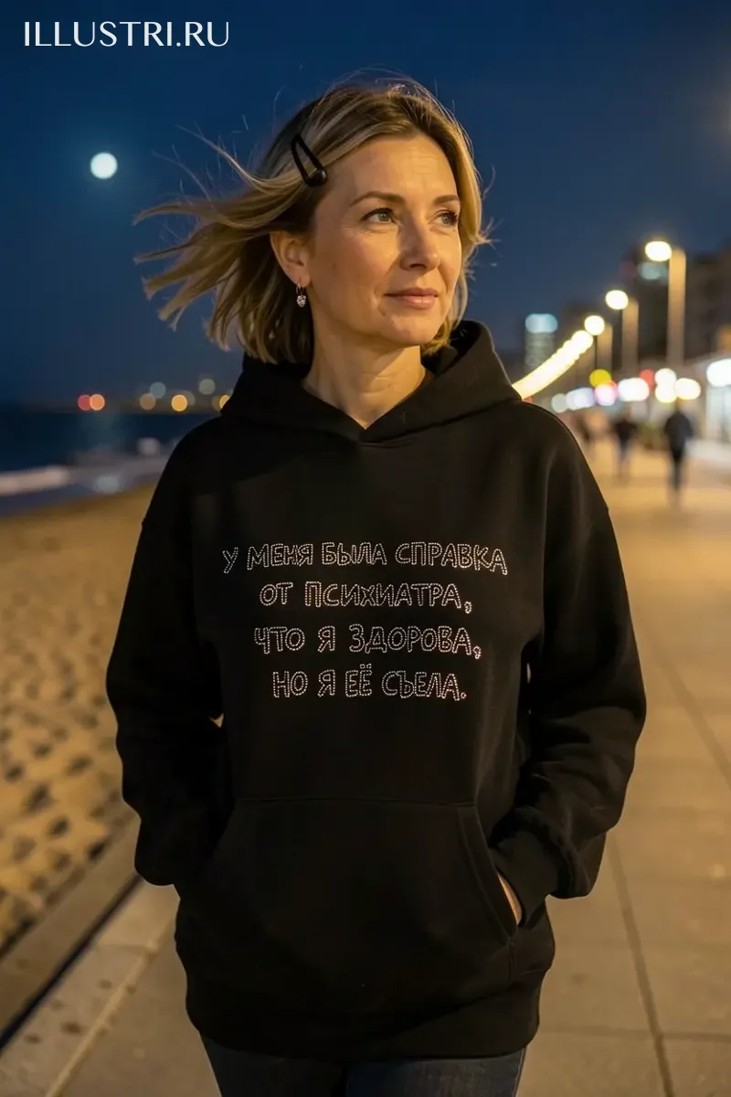 Визуализация Надпись "У меня была справка от психиатра"