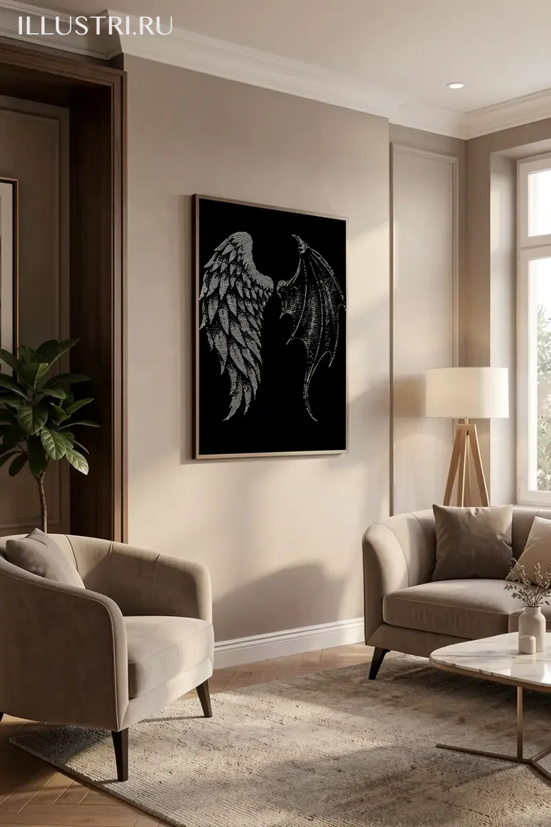 Визуализация Крылья ангела и демона