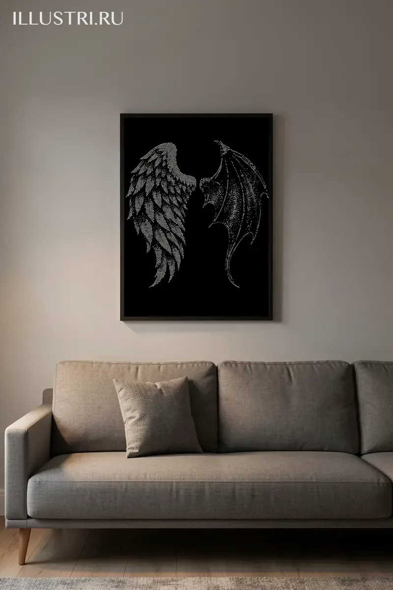 Визуализация Крылья ангела и демона