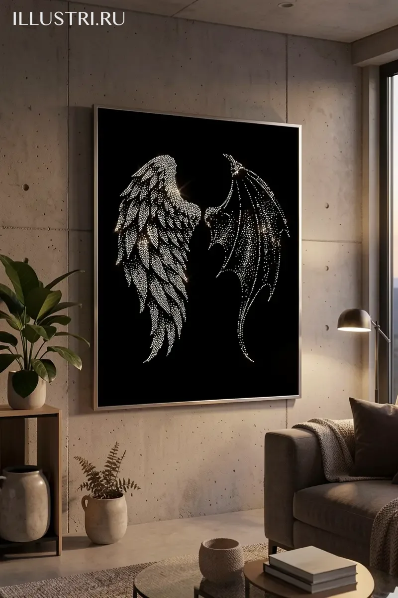 Визуализация Крылья ангела и демона