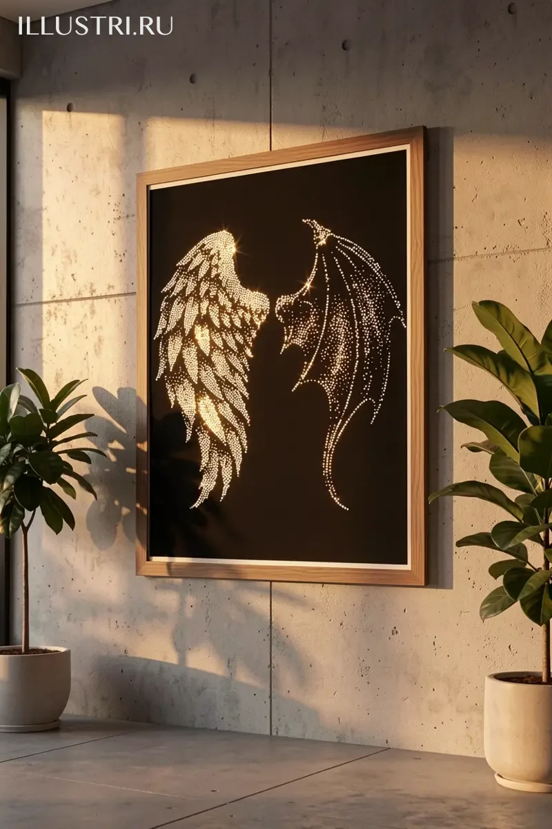 Визуализация Крылья ангела и демона