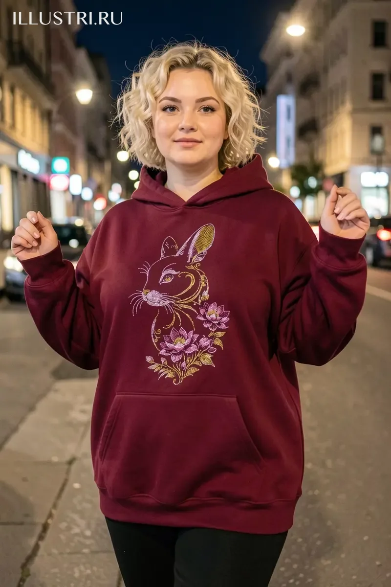 Визуализация Кролик в цветах