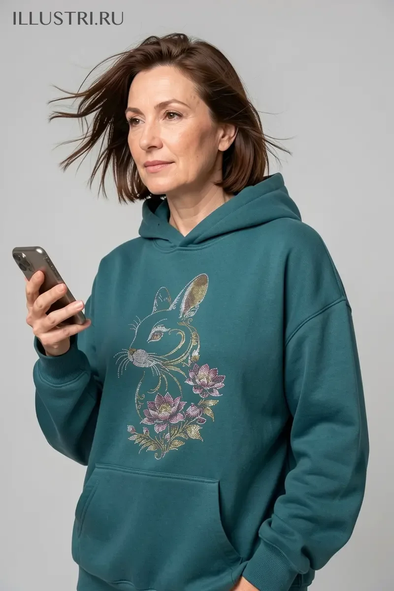 Визуализация Кролик в цветах