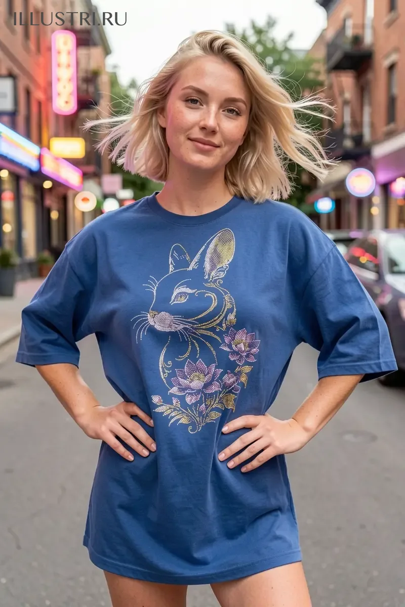 Визуализация Кролик в цветах