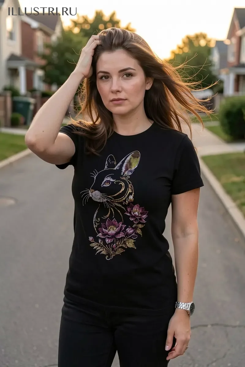 Визуализация Кролик в цветах