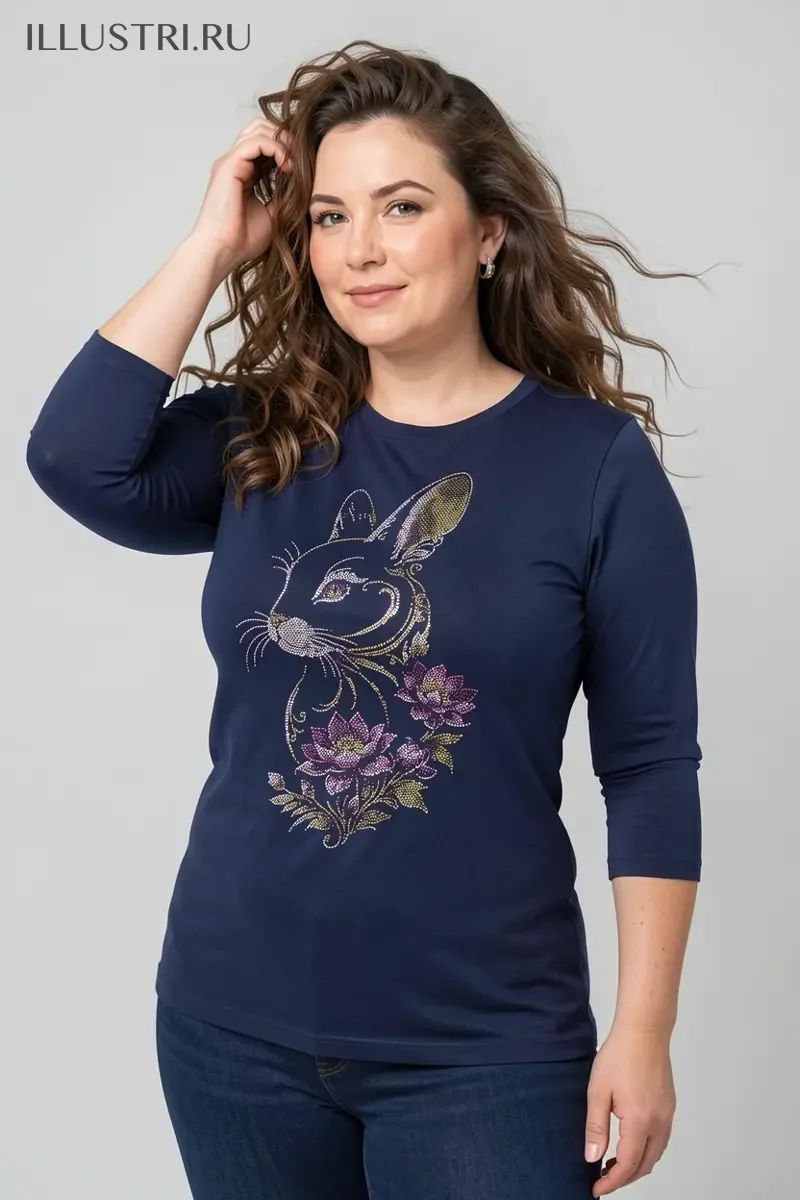 Визуализация Кролик в цветах