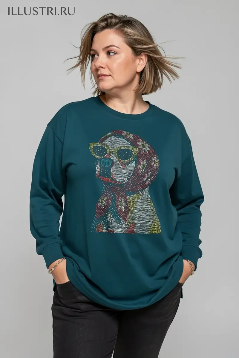 Визуализация Собака в платке