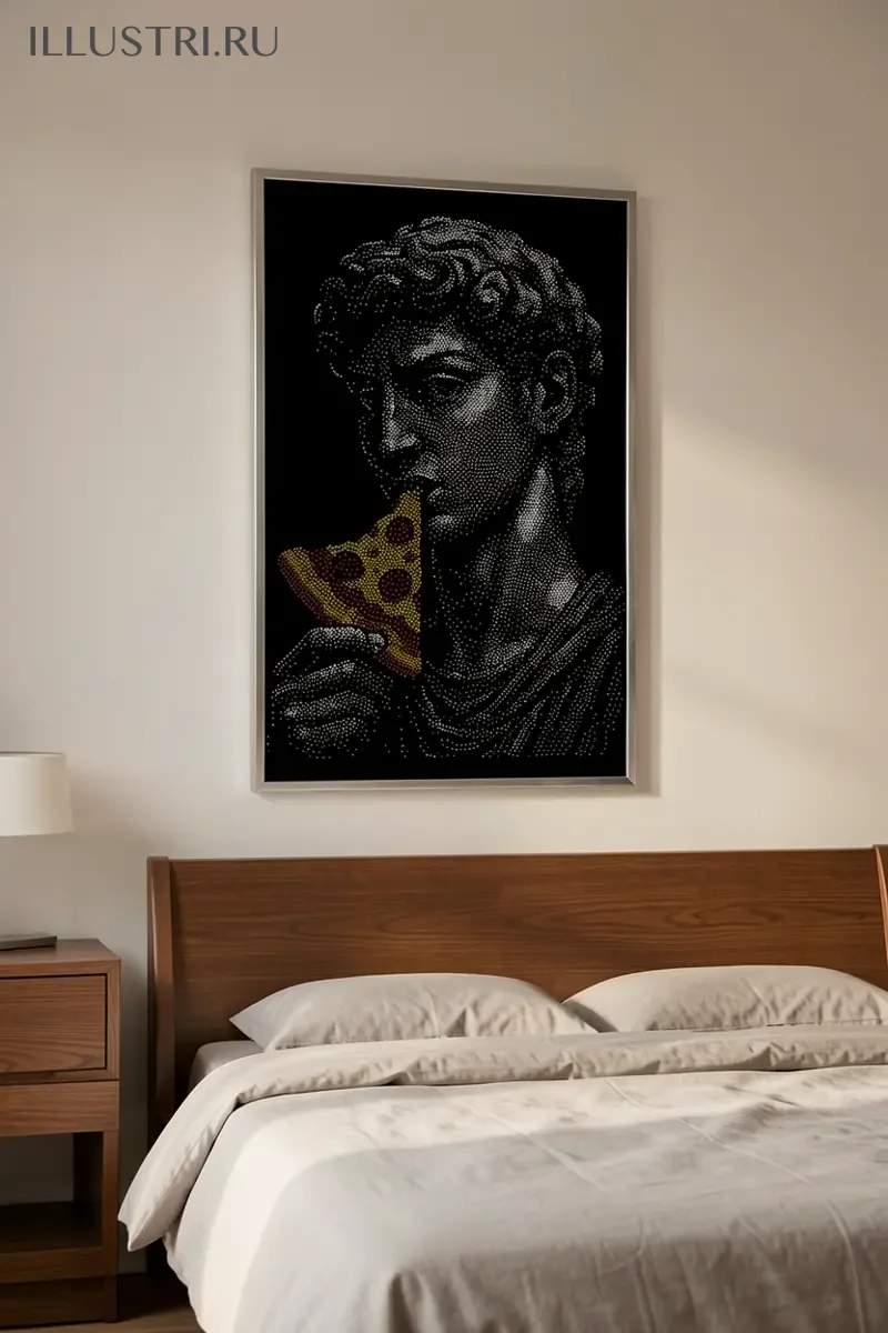 Визуализация Статуя с пиццей