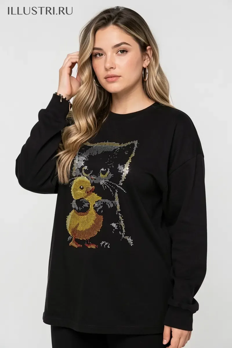 Визуализация Котенок и цыпленок