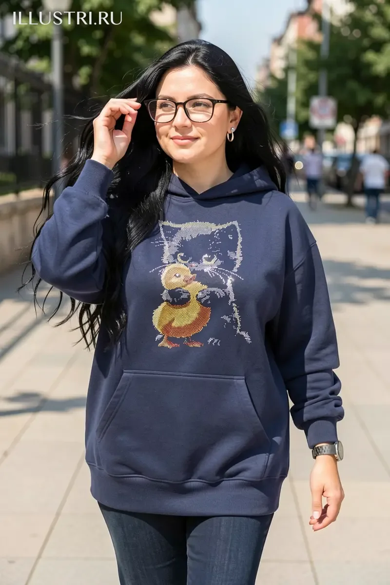 Визуализация Котенок и цыпленок