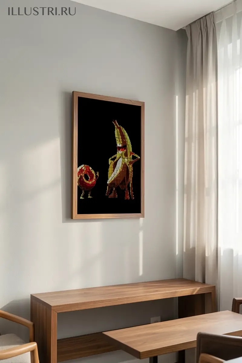 Визуализация Банан и пончик