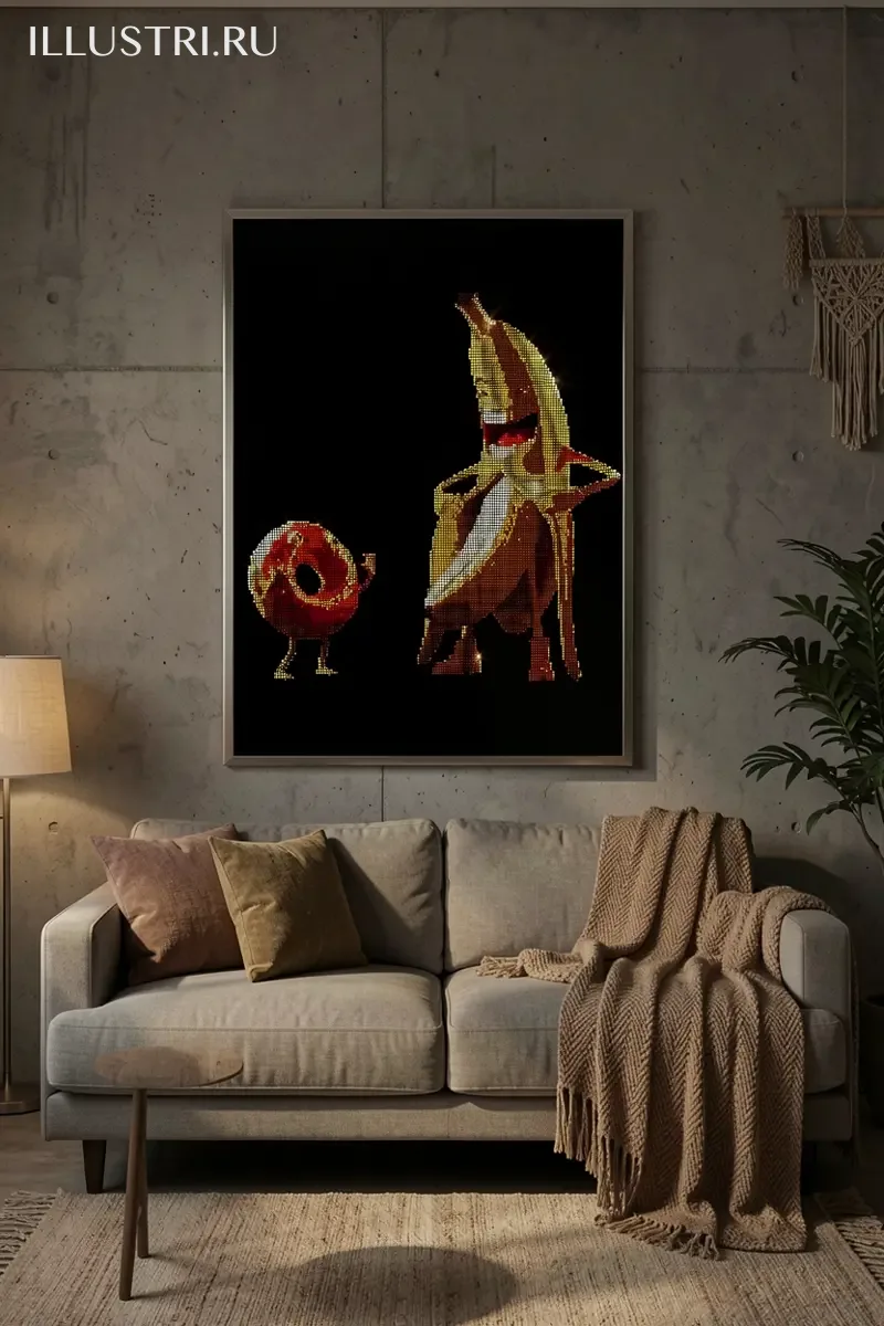 Визуализация Банан и пончик