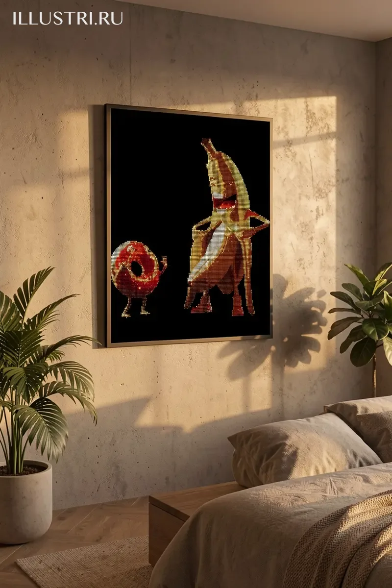 Визуализация Банан и пончик