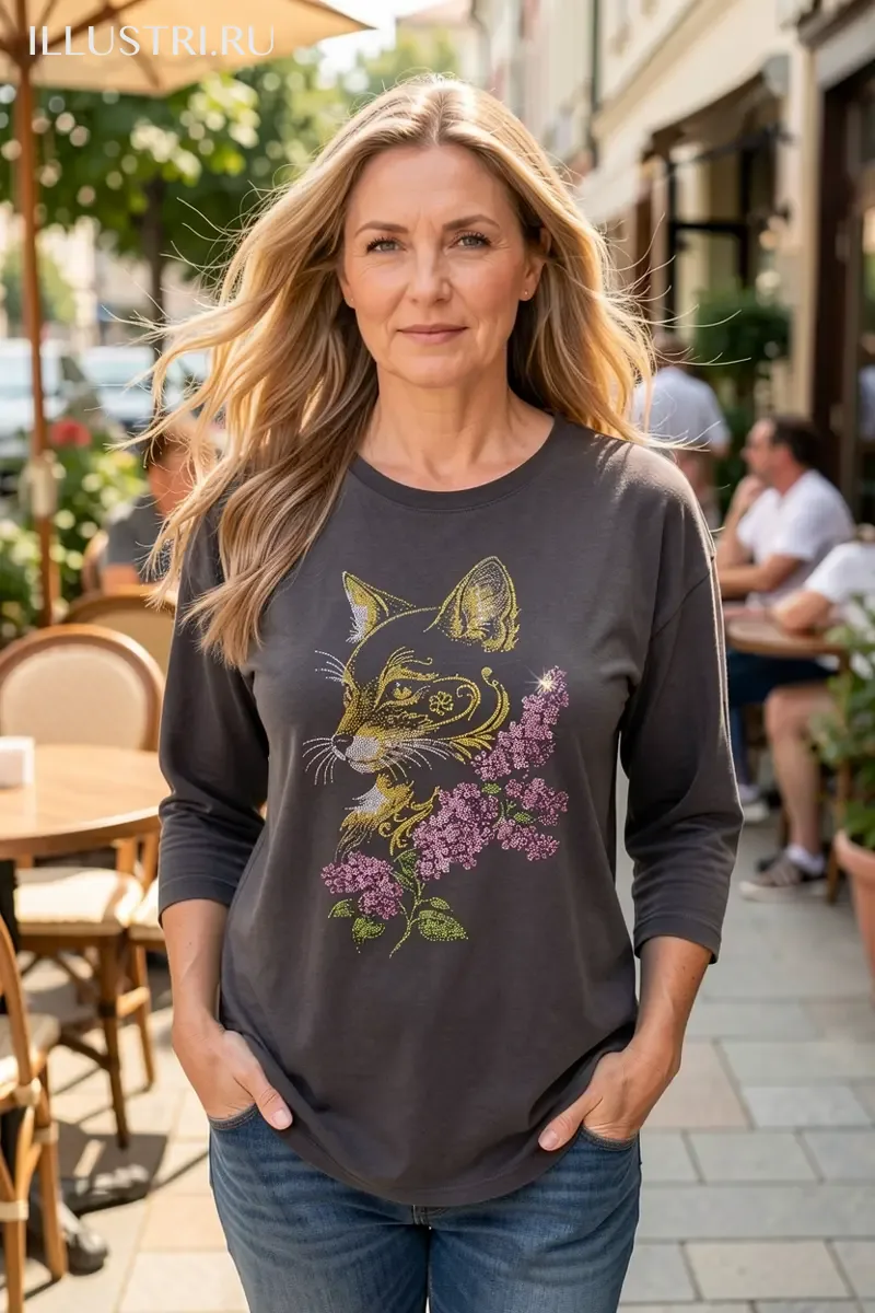 Визуализация Лисица в веточке сирени