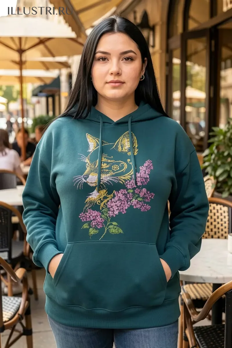 Визуализация Лисица в веточке сирени