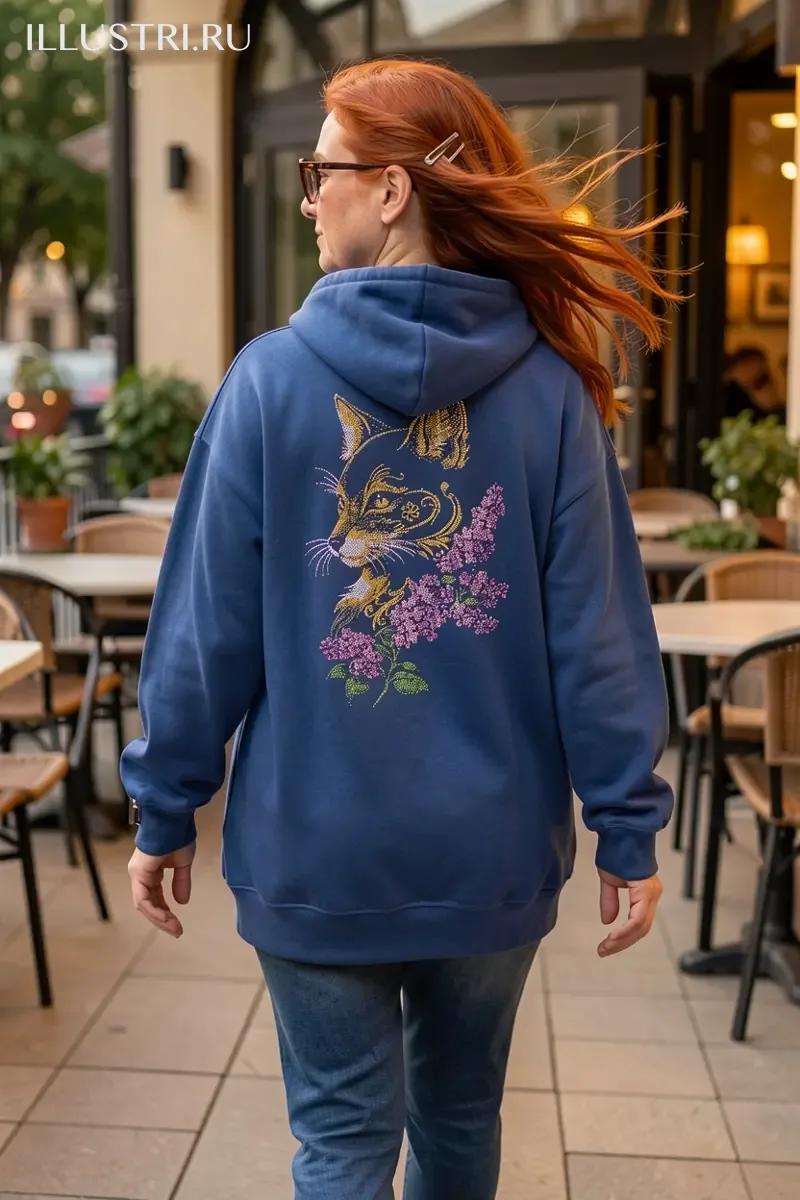 Визуализация Лисица в веточке сирени