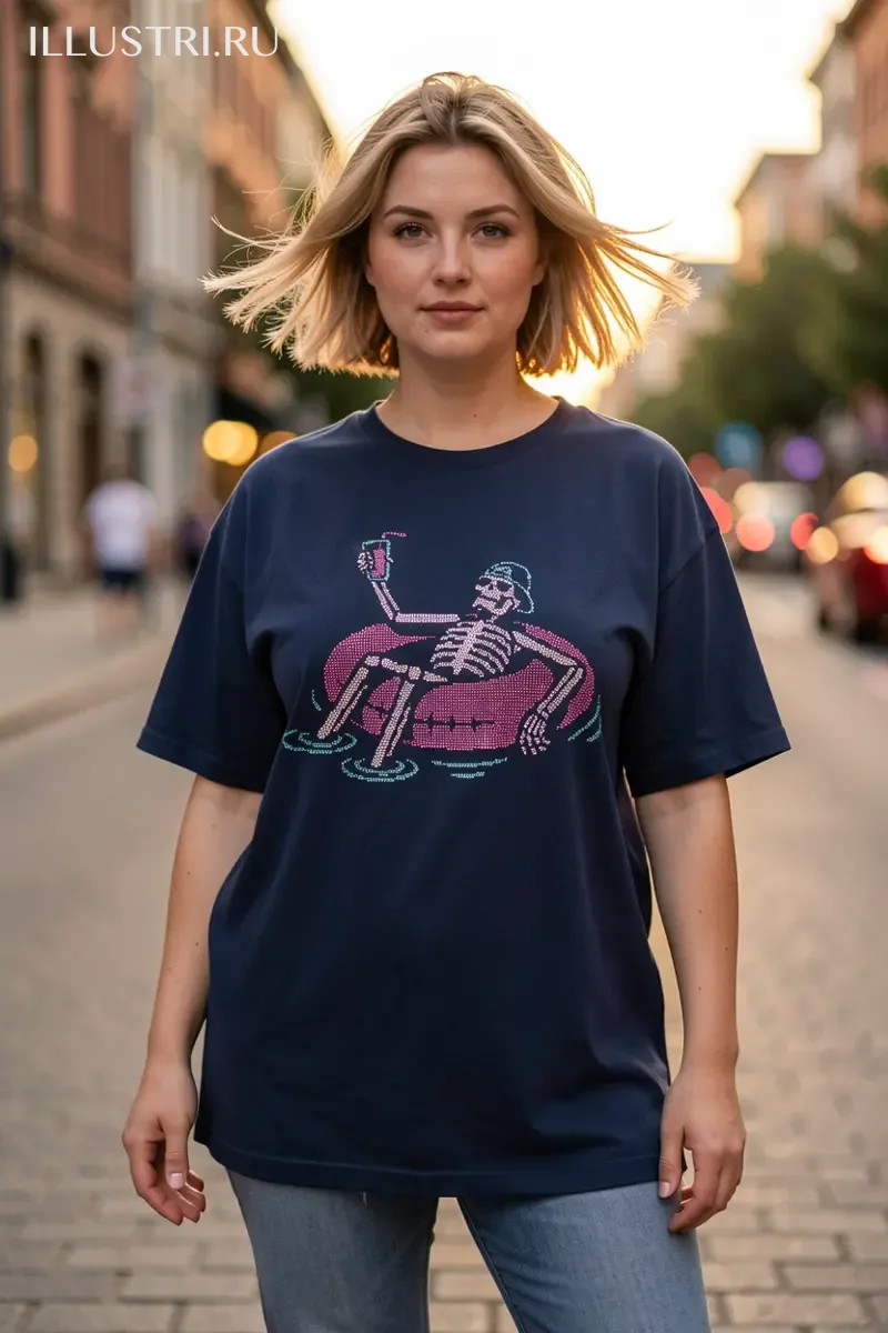 Визуализация Скелет в надувном круге