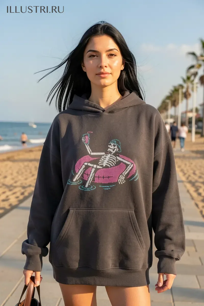 Визуализация Скелет в надувном круге