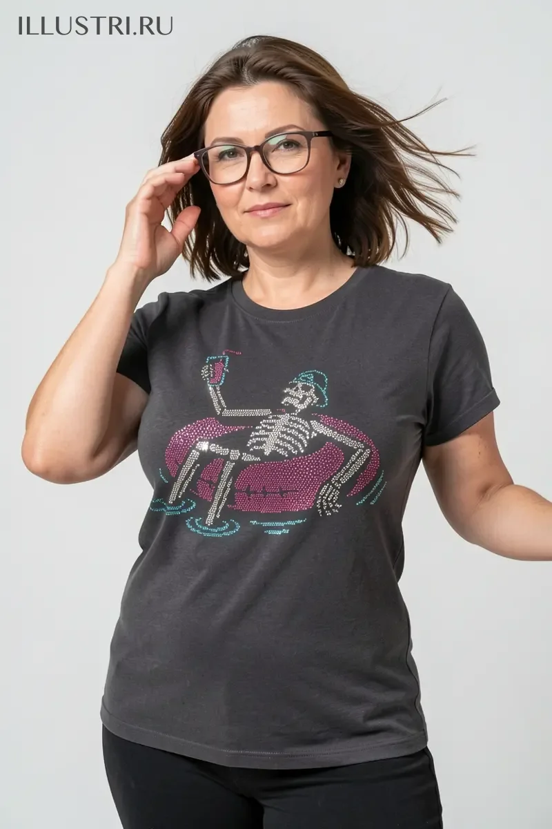 Визуализация Скелет в надувном круге