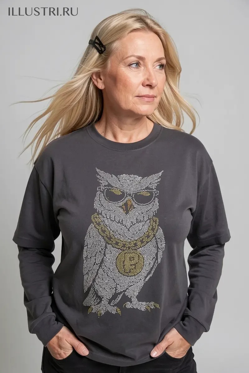 Визуализация Крутой филин с рублём