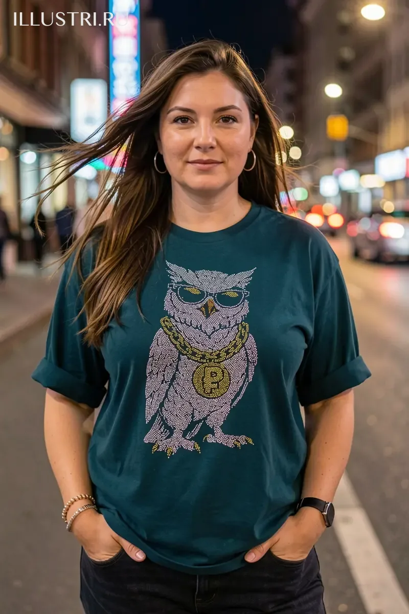 Визуализация Крутой филин с рублём