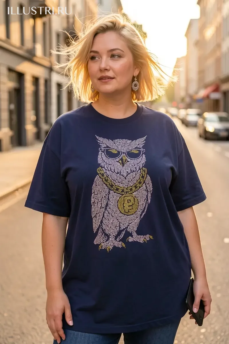 Визуализация Крутой филин с рублём