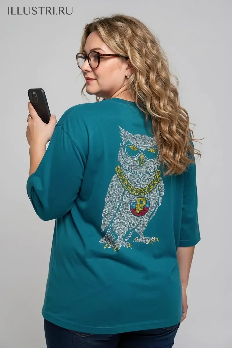 Визуализация Крутой филин с рублём триколор