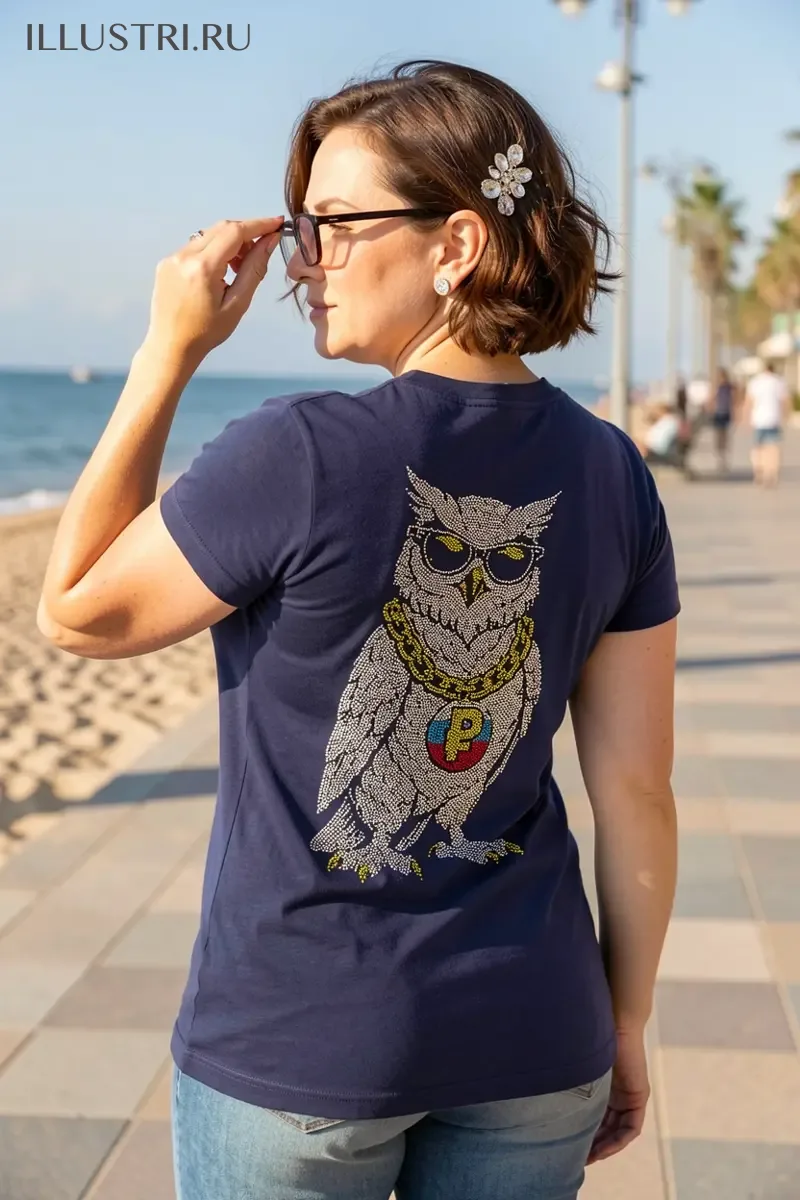 Визуализация Крутой филин с рублём триколор