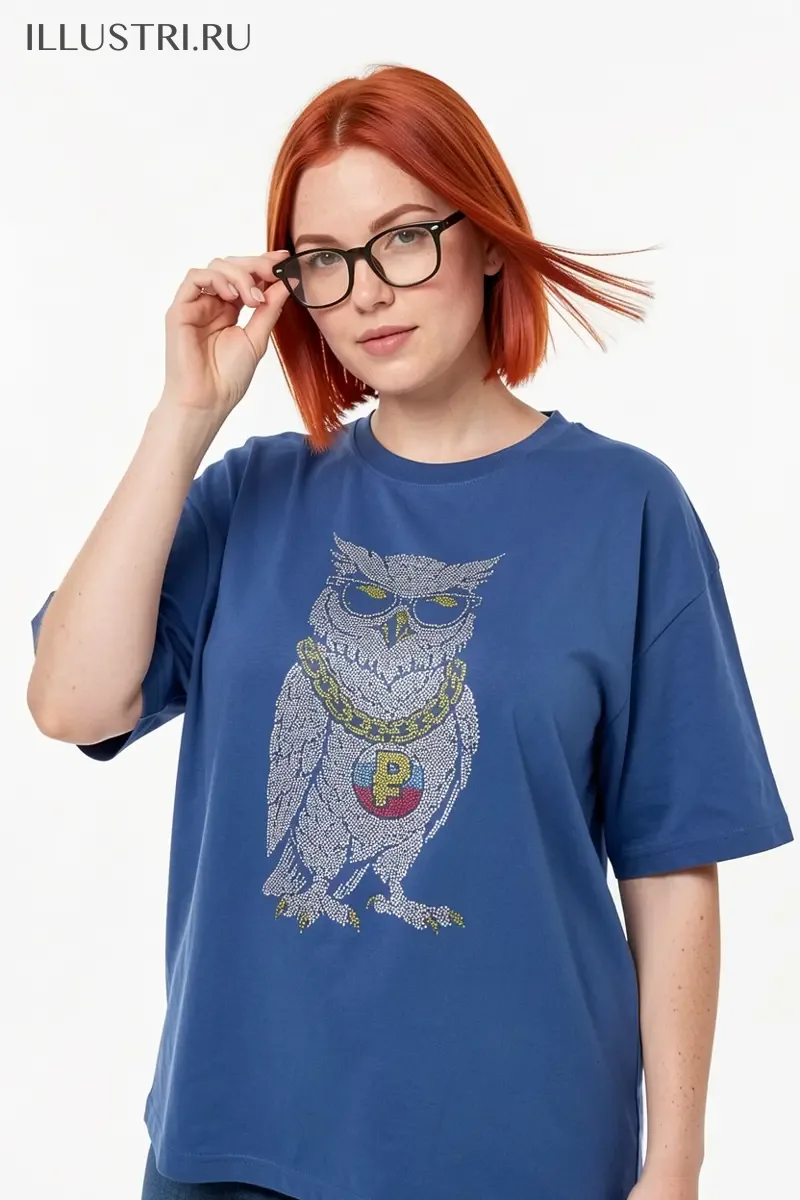 Визуализация Крутой филин с рублём триколор