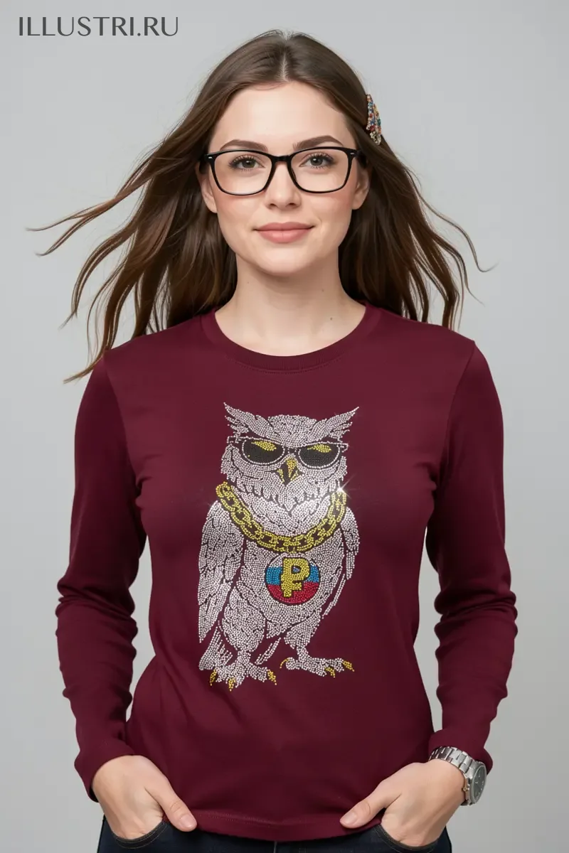 Визуализация Крутой филин с рублём триколор