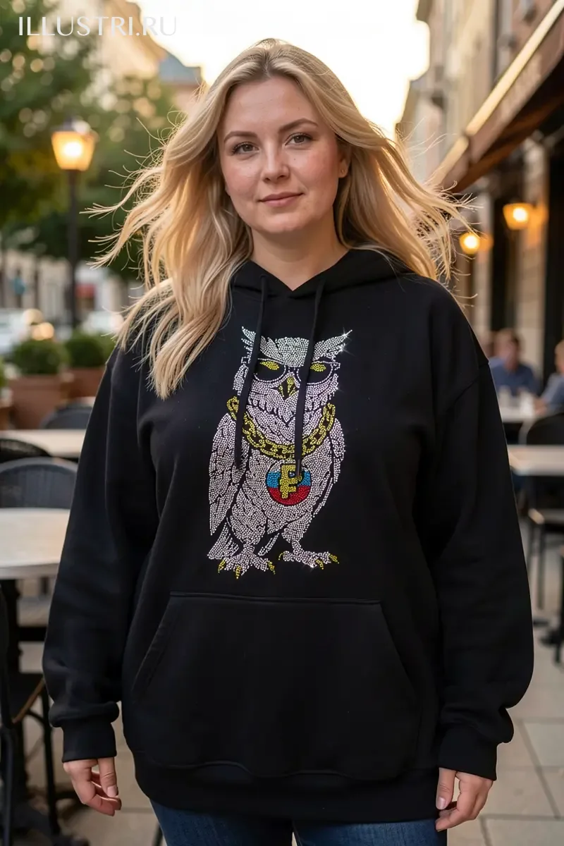 Визуализация Крутой филин с рублём триколор