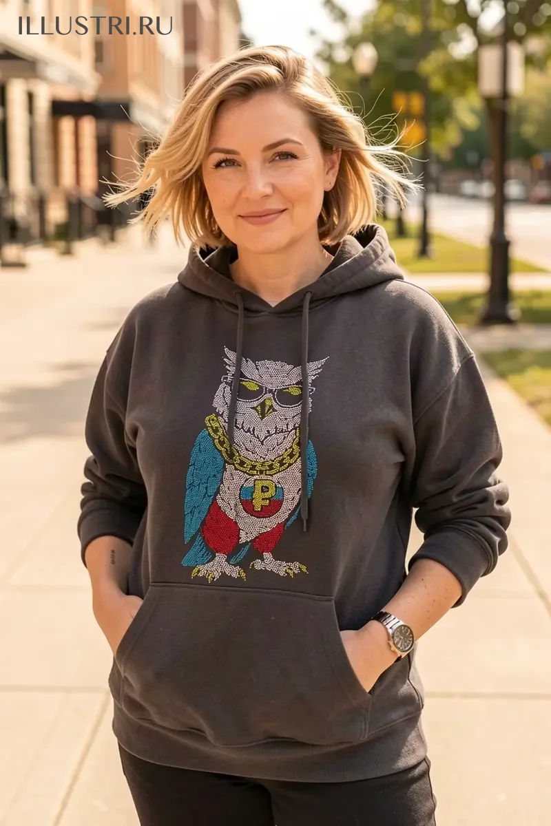 Визуализация Филин триколор с триколор рублём