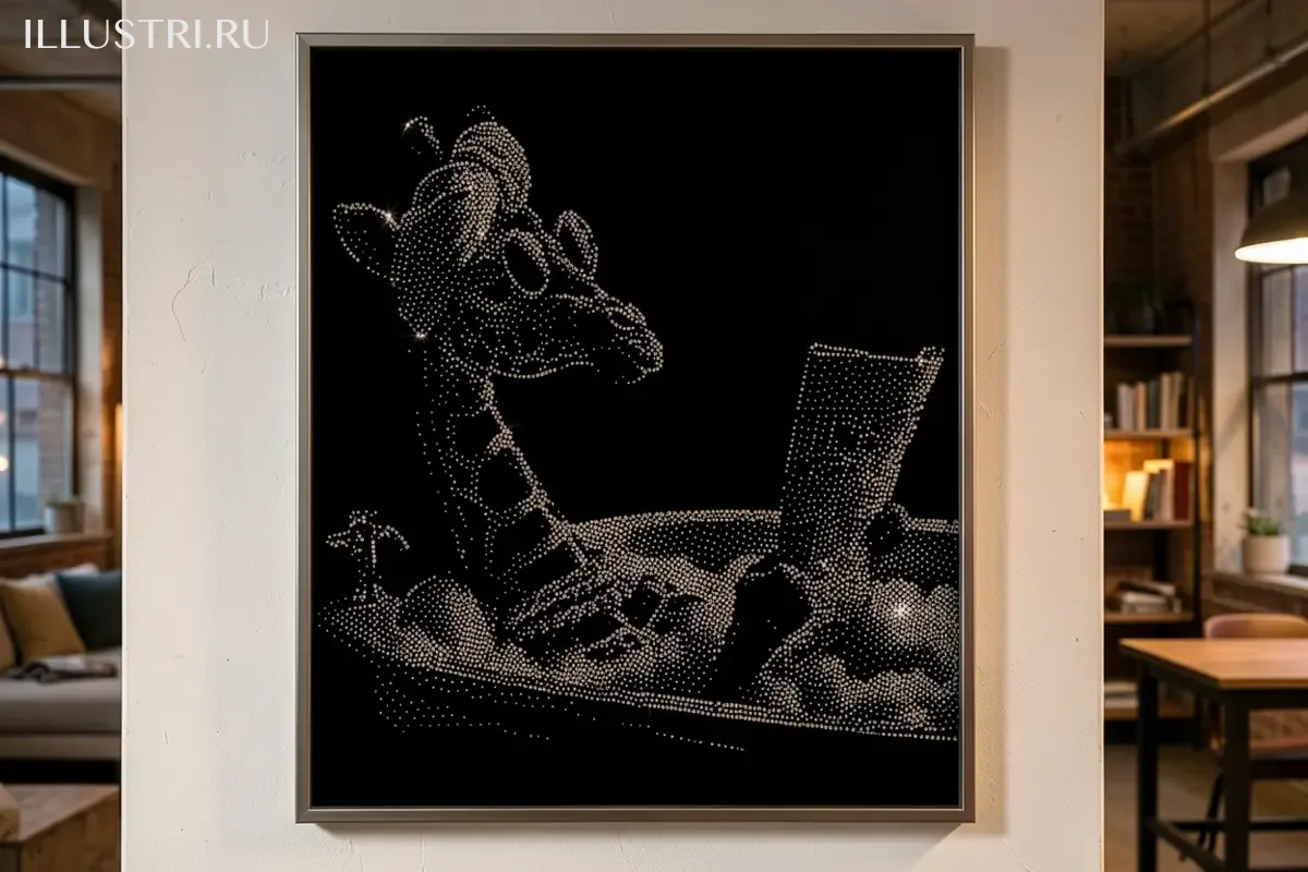 Визуализация Жираф в ванной