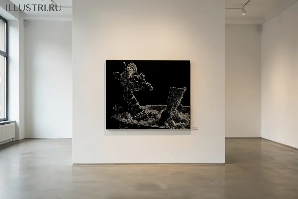 Визуализация Жираф в ванной